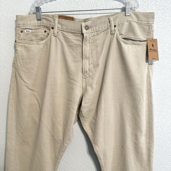 Polo Ralph Lauren Jeans Mens 42x32 Varick Slim Fit Straight Hemp Denim Grey Zip - Picture 2 of 16